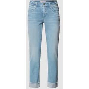 Straight fit jeans met labelpatch, model 'Pina'