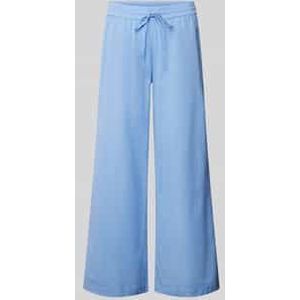 Wide leg stoffen broek van een mix van katoen en linnen, model 'MADDIE'