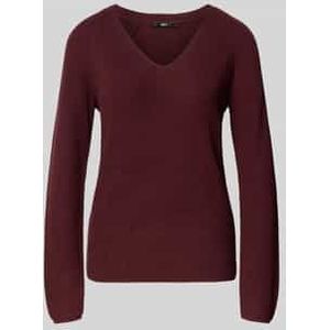 zero - Trui - Cranberry - Knitwear - V-hals - Lange Mouw