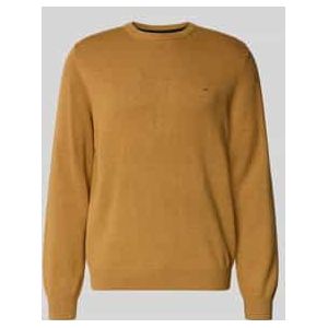 Regular fit gebreide pullover van een mix van katoen en wol