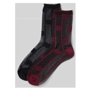 Sokken met logomotief in een set van 2 paar, model 'SHEER RIB'