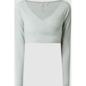 Kort sweatshirt met ribstructuur, model 'Jana'