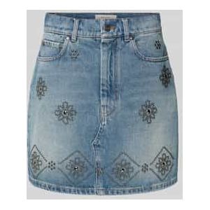 Jeansrok met siersteentjes