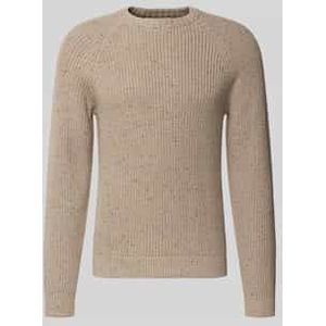 Regular fit gebreide pullover van katoenmix met wol, model 'LITUS'