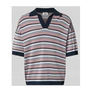 Oversized poloshirt met V-hals, model 'LAURENZZO'