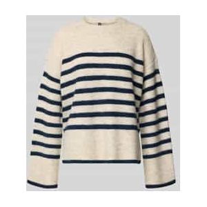 Relaxed fit ribgebreide pullover, model 'LINE'