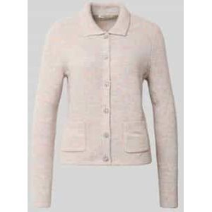 Regular fit gebreid jack met wol en opgestikte zakken