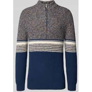 Slim fit schipperstrui in gebreide look, model 'Mouline'