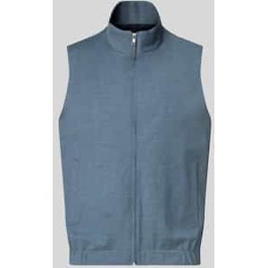 Gilet van een mix van scheerwol en viscose met opstaande kraag