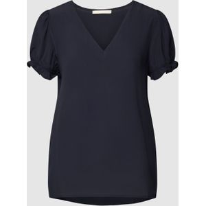 Blouseshirt van viscose met V-hals