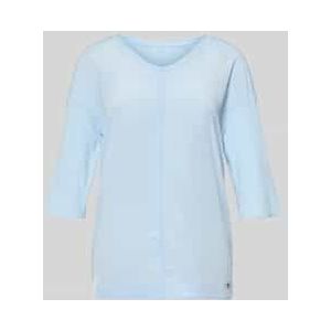 T-shirt met V-hals en 3/4-mouwen