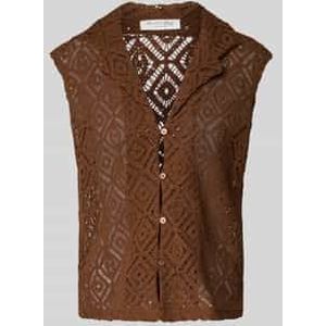 Relaxed fit gehaakt gilet met ajourpatroon