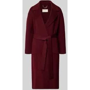 Lange jas van wol met reverskraag