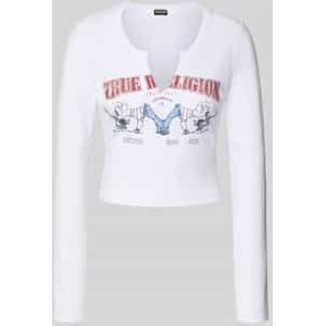 Kort shirt met lange mouwen en labelprint, model 'BUDDHA'