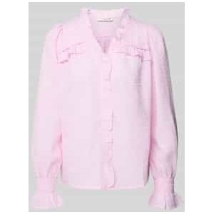 Regular fit overhemdblouse met blinde knoopsluiting, model 'Sonja'