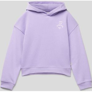 Korte hoodie met labelprint, model 'CLEAN'