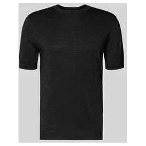 Glanzend gebreid shirt met ronde hals