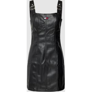 Jurk in minilengte met labelpatch, model 'PLEATHER'