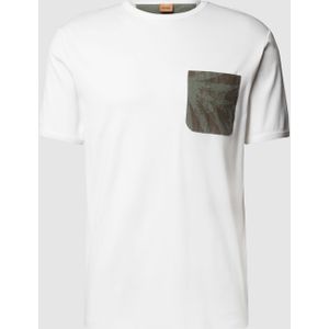 T-shirt met contrasterende borstzak, model 'Palm'
