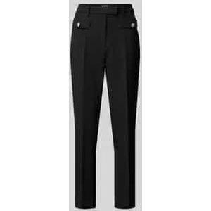 Tapered fit stoffen broek met applicaties, model 'KAROLINE'