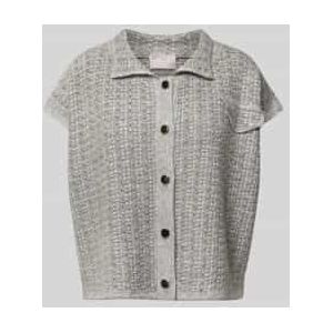 Gebreid jack van een mix van kasjmier en zijde in design met korte mouwen