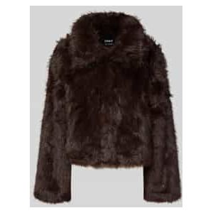 Regular fit jack van imitatiebont met platte kraag, model 'MANNY'