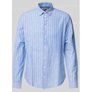 Regular fit vrijetijdsoverhemd van een mix van katoen en linnen, model 'ANDRÉ'