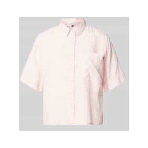 Overhemdblouse met labeldetail