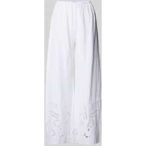 Loose fit wijde broek met broderie anglaise