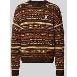 Regular fit pullover met wol in gebreide look