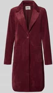 Only - ASTRID - Lange Corduroy Jas - Effen - Regular Fit - Reverskraag