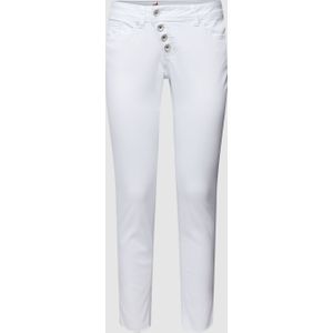 Slim fit jeans met labeldetails, model 'Malibu'