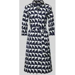 Midi-jurk met strikceintuur