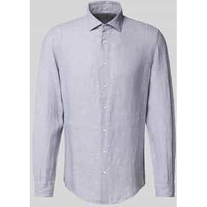 Overhemden - Grijs - 100% Linnen - Slim Fit