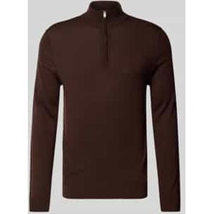 Selected - Tray - Gebreide Pullover - Hoge Hals - Halve Rits - Lange Mouwen - Regular Fit - 100% Merinowol