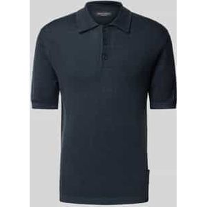 Regular fit poloshirt in een mix van linnen en katoen