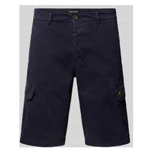 Regular fit korte cargobroek met logostitching, model 'WEMBLEY'