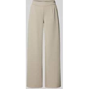 Wide leg stoffen broek met bandplooien, model 'KATE'