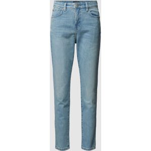 Slim fit jeans met knoop- en ritssluiting