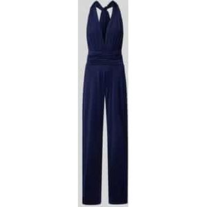 Jumpsuit met V-hals en vetersluiting aan de achterkant
