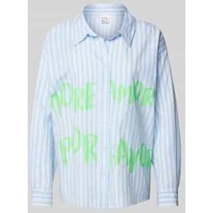 Regular fit overhemdblouse met statementprint