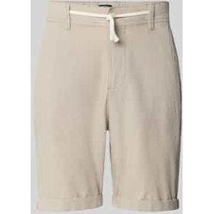 Regular fit korte linnen broek met tunnelkoord