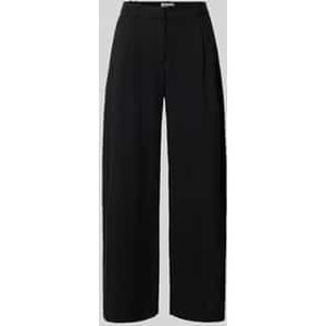 Wide leg bandplooibroek met riemlussen, model 'Dara'