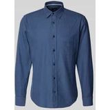 OLYMP Casual Overhemd, regular fit, Kent, Marineblauw