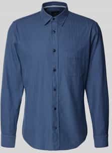 OLYMP Casual Overhemd, regular fit, Kent, Marineblauw