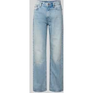 Straight fit jeans met labeldetail