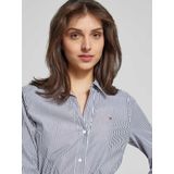 TOMMY HILFIGER - Blousejurk - Marine / Wit - Gevoerde Zoom - Katoen