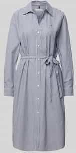 TOMMY HILFIGER - Blousejurk - Marine / Wit - Gevoerde Zoom - Katoen