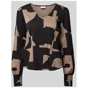 Blouseshirt met V-hals, model 'Natali'