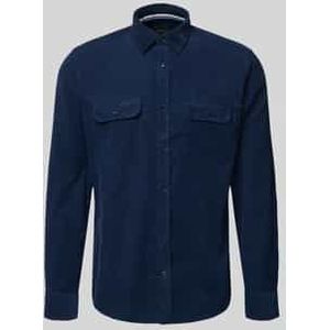 OLYMP - Casual - Overhemd - Marineblauw - Regular Fit